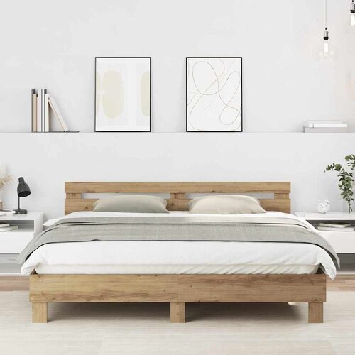  Krevetna konstrukcija Umjetnički hrast 203 x 185 x 70 cm Cene