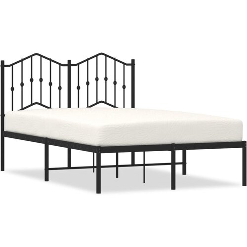 VidaXL Kovinski posteljni okvir z vzglavjem črn 120x190 cm, (20902886) Slike