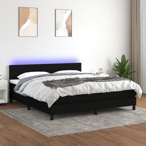 The Living Store Box spring postelja z vzmetnico LED črna 180x200 cm blago - Box Spring Postelja, (21503846) The Living Store Box spring postelja z vzmetnico LED črna 180x200 cm blago - Box Spring Postelja, (21503846)