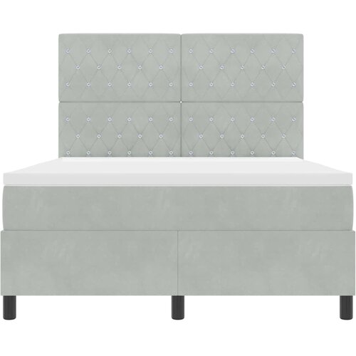  LED Box Spring Krevet Svijetlo siva 160 x 200 cm Bar&amp;scaron;un Svjetlosiva Slike