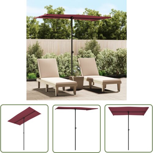  The Living Store Vrtni senčnik z aluminijastim drogom 180x110 cm bordo rdeč - Vrtni Senčnik, (21742565) Cene
