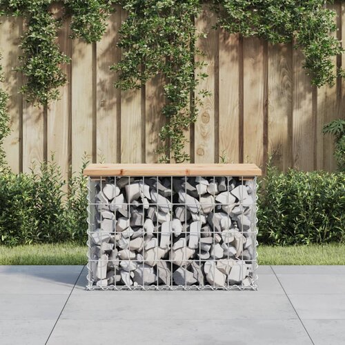 VidaXL Vrtna klop gabion 63x31,5x42 cm trdna borovina Slike
