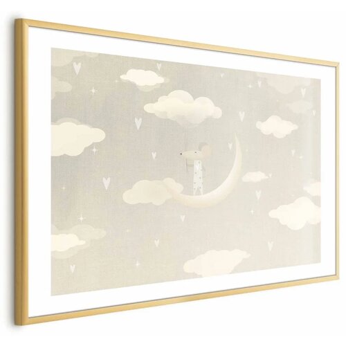  Plakat - Mouse on the Moon 42x29.7 Zlatni okvir s margom Cijene