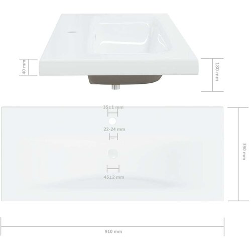 Pipo Ugradbeni umivaonik sa slavinom 101x39x18 cm keramički bijeli Slike