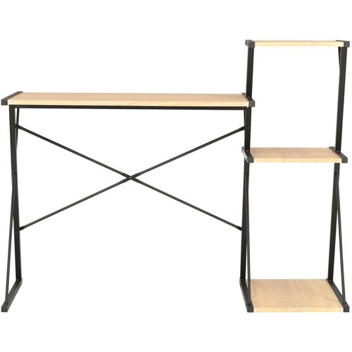 Maison Chic Pisalna miza - pisarni&amp;scaron;ka miza - Računalni&amp;scaron;ka miza s polico črna in barva hrasta 116x50x93 cm, (21785032) Slike