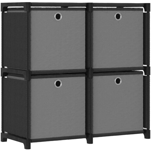 VidaXL Police za izlaganje s 4 kutije od tkanine 69x30x72,5 cm crne Slike