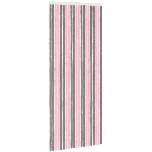 vidaXL Zaslon proti insektom Chenille Srebrno sivo in roza 90 x 220 cm, (5000247097) Cene