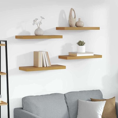  Polica na zidu Zidne 4 pcs Bež 50 x 23 x 4 cm Konstruirano drvo Cijene