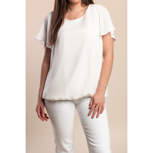 Fenzy Plus Size Bluza S Kratkim Rukavima, Bijela Slike
