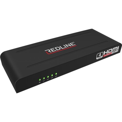Redline HDMI razdjelnik, 1 ulaz &amp;ndash; 4 izlaza &amp;ndash; HS-4000 Slike