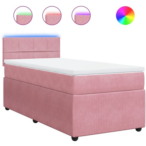 vidaXL Box spring krevet s madracem ružičasti 100x200 cm baršunasti Cene