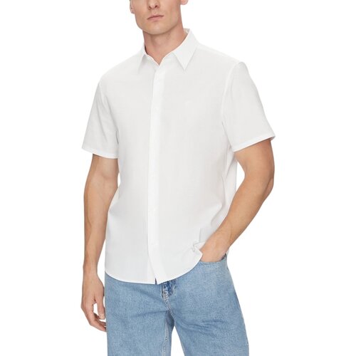 Calvin Klein Jeans Srajce s kratkimi rokavi SS SOLID STRETCH LV04LB125G Bela Cene