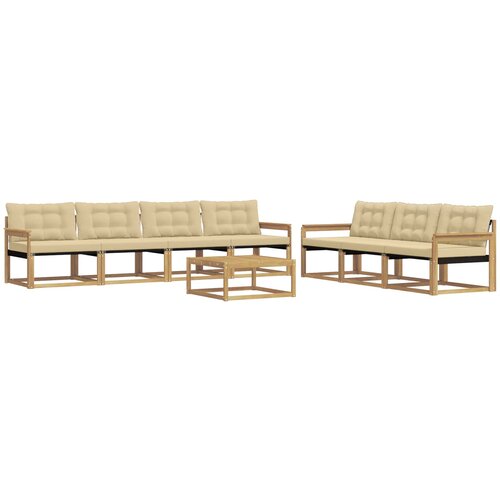  Set vanjskih sofa 8 kom. Bijela i bež Slike