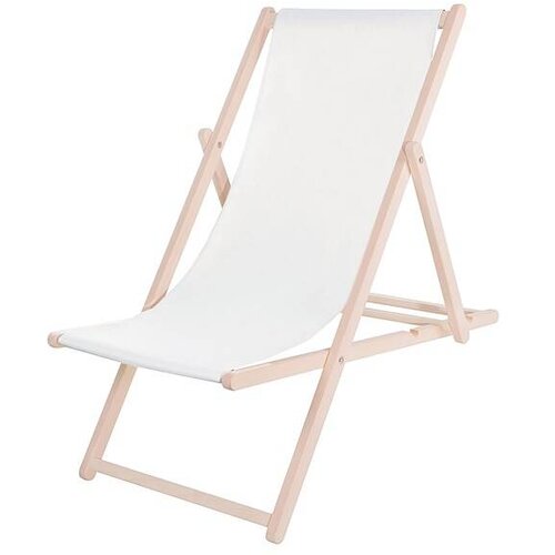 springos Zložljiv ležalnik za na plažo, izdelan iz lesa z belim materialom., (21629367) Cene