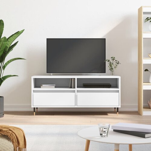 VidaXL TV omarica bela 100x34,5x44,5 cm inženirski les Slike