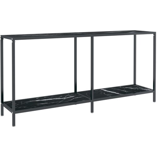 Maison Chic konzolna miza - miza ob steni črna 160x35x75,5 cm kaljeno steklo, (21785906) Slike