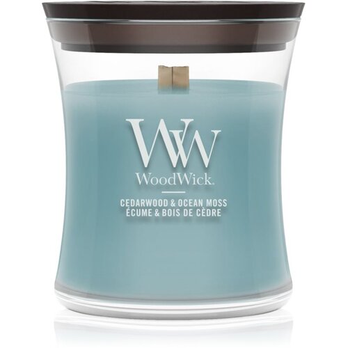 WoodWick Cedarwood & Ocean Moss mirisna svijeća s drvenim fitiljem 85 g Cene