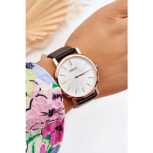 Kesi Women's watch with rose gold case Ernest Black Vega Slike