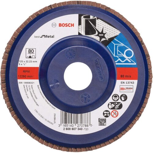 Bosch lamelni brusni disk X571, Best for Metal Prečnik 125 mm; granulacija 80, ravni - 2608607340 Cene