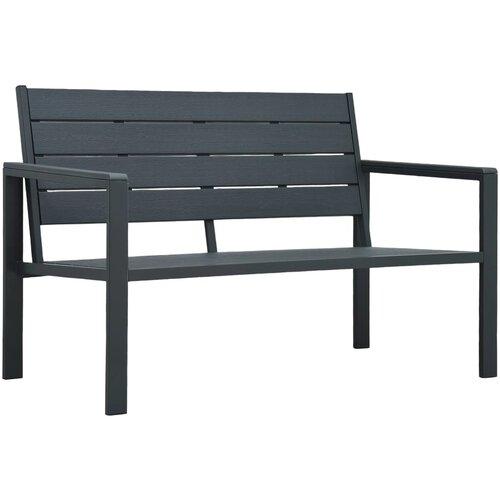 The Living Store Vrtna klop 120 cm HDPE siva videz lesa - Vrtna Klop, (21438889) Slike