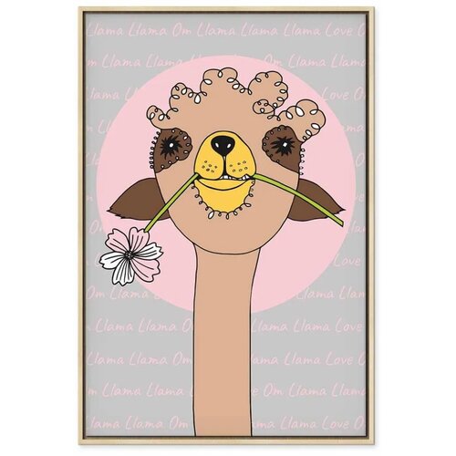  Slika - Happy Llama (1 Part) Vertical 60x90 U prirodnom drvenom okviru Slike