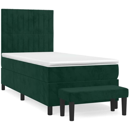 Box spring krevet s madracem tamnozeleni 90x200 cm bar&amp;scaron;unasti Slike