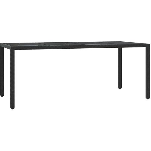  7-dijelni vrtni blagovaonski set s jastucima crni od poliratana Crna 190 cm table length Slike