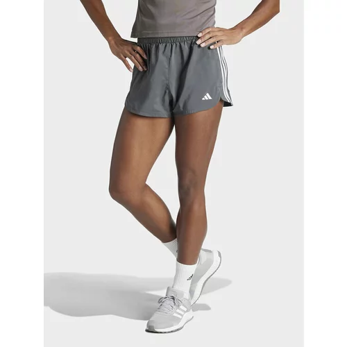 Adidas Športne kratke hlače Pacer Training 3-Stripes IS2173 Siva Regular Fit