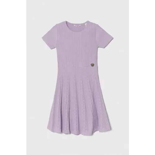 Guess Otroška obleka vijolična barva