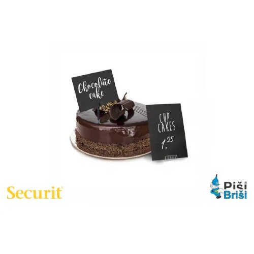 SECURIT etiketne KREDNE TABLE A4 v ČRNI barvi s priborom za postavitev TAGA4WT Slike