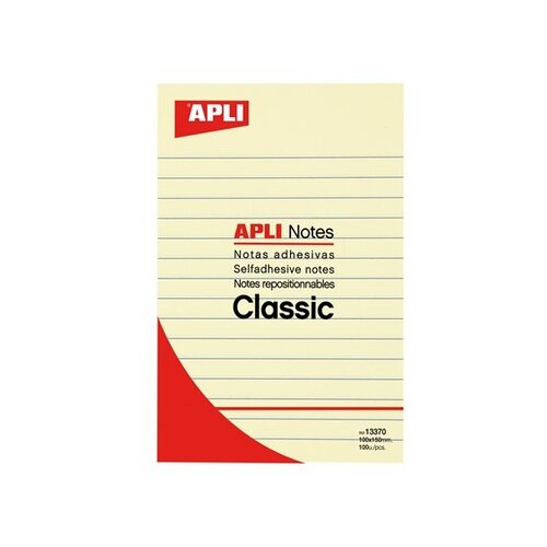 Apli Samolepilni lističi , črtasti, 100 mm x 150 mm, 100 lističev, rumeni Slike