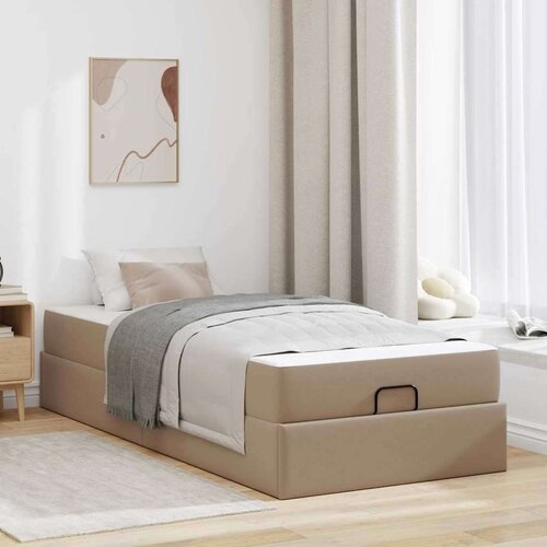  Posteljni okvir z vzmetnico Kapučino 100 x 200 cm Umetna koža, (5000069770) Slike