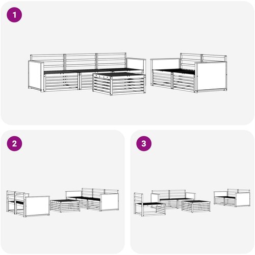  Set vanjskih sofa 6 kom. Prirodna Čvrsto drvo akacije Slike