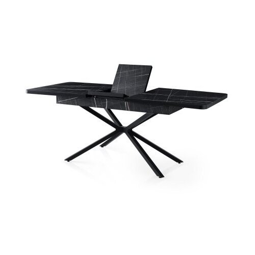 Hanah home Falcon - 2962 BlackWhite Extendable Dining Table Slike