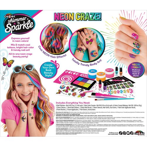 Cra-z-art set 4v1 za telo, nohte, lase in ličila Neon Craze Slike