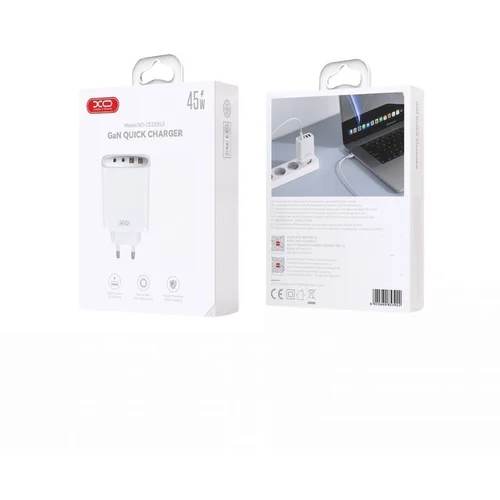  Kucni punjac XO CE22 2USB-C+ 2USB-A 45W White - glava