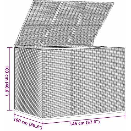  Kutija za vrtne jastuke od PE ratana 145 x 100 x 103 cm smeđa Slike