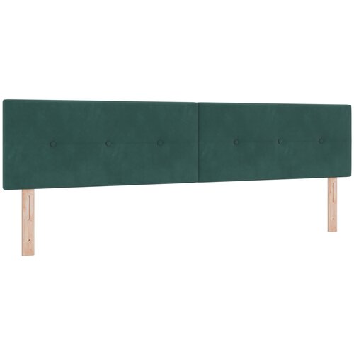VidaXL Vzglavje S Podlogami Temno Zeleno 200 cm Žamet, (22008450) Slike
