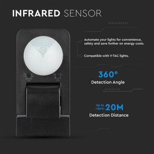  spoljni infracrveni senzor pokreta 360&amp;deg; 1000W/230V IP65 crni Slike