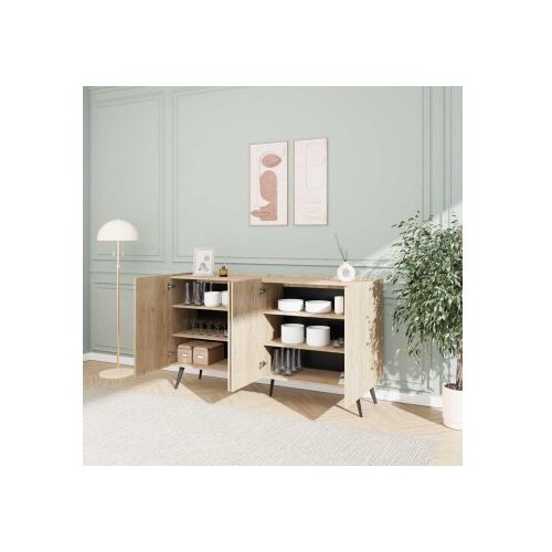 Hanah home Konzolni sto Kns-740-Ff-2, 180x100x43 cm, Hrast Slike