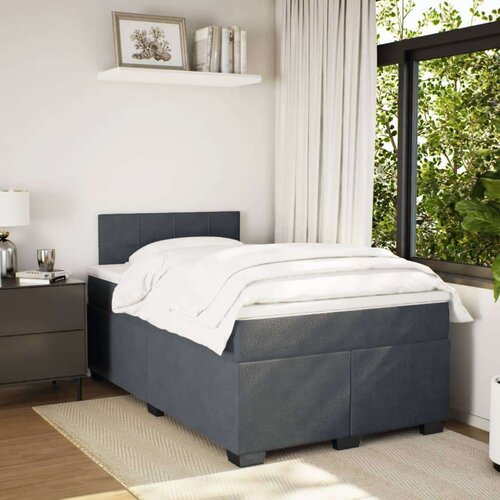 VidaXL box spring krevet s madracem tamnosivi 120 x 200 cm bar&amp;scaron;unasti Slike