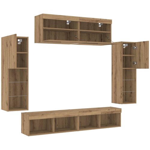  Set TV komoda Zidne 6 pcs hrast artisan Konstruirano drvo Slike