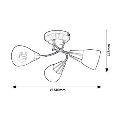 Rabalux connor plafonska lampa, saten hrom/ opal staklo, E14 3X 40W Slike