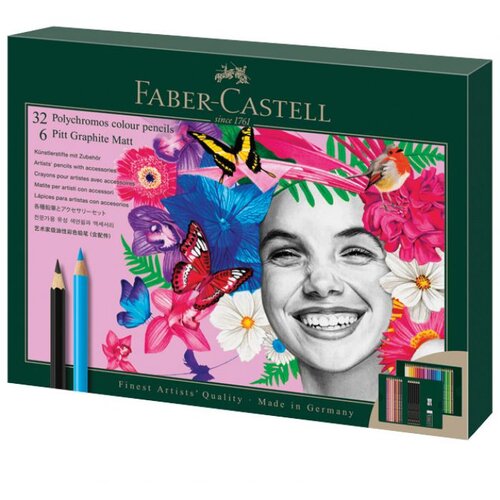  SET POLYCHROMOS & PITT GRAPHITE MATT PK40 FABER CASTELL 210053 Cene