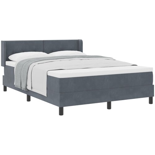 VidaXL Box Spring Krevet s Madracem Tamno Siva 140x190 cm Bar&amp;scaron;un Slike