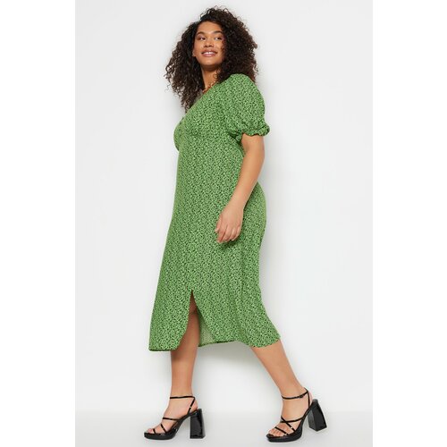 Trendyol Curve Plus Size Dress - Green - A-line Slike