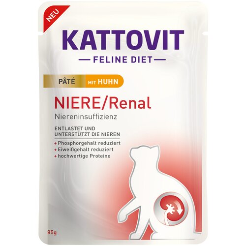 Kattovit Niere/Renal Pat&amp;eacute; 10 x 85 g - s pi&amp;scaron;čancem Slike