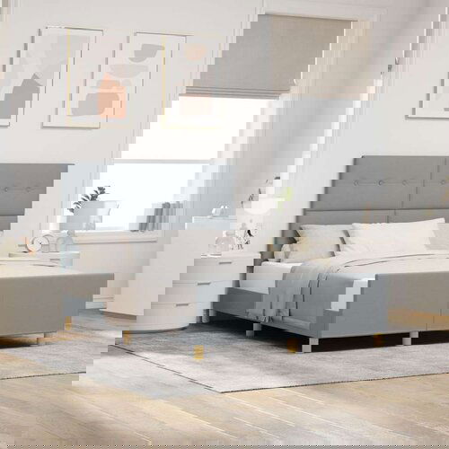  Postelja Svetlo siva 160x200 cm Tkanina, (22048886) Slike
