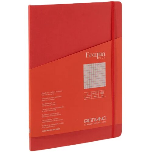  EcoquaPlus, notes, 80 lista, Fabriano, odaberite motiv A4 Karo Crvena Slike