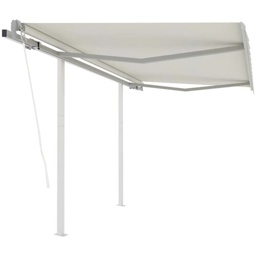 vidaXL avtomatsko zložljiva tenda s stebrički 3,5x2,5 m krem Cene